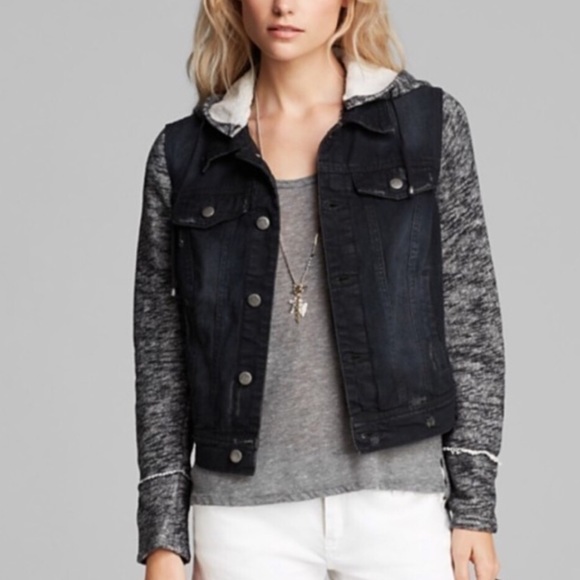 Free People Hooded Jean Jacket Discount 